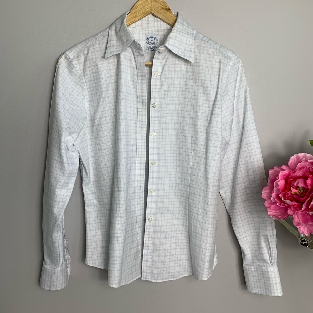 Brooks Brothers blue and white button down